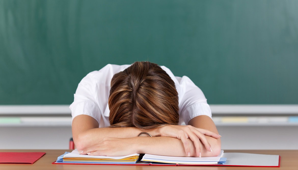 Stressed teacher
